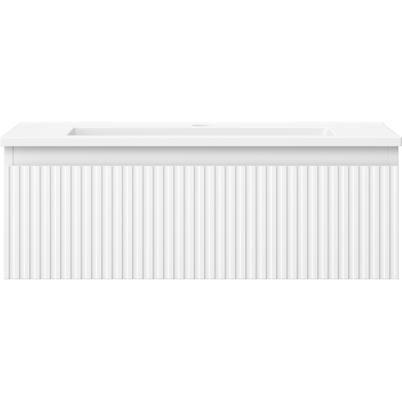 Mexen Rivel koupelnová skříňka 70 cm s umyvadlem Otis, 1 zásuvka, rýhovaná, bílá matná - 91A20-07023-1-BF01-W18M01