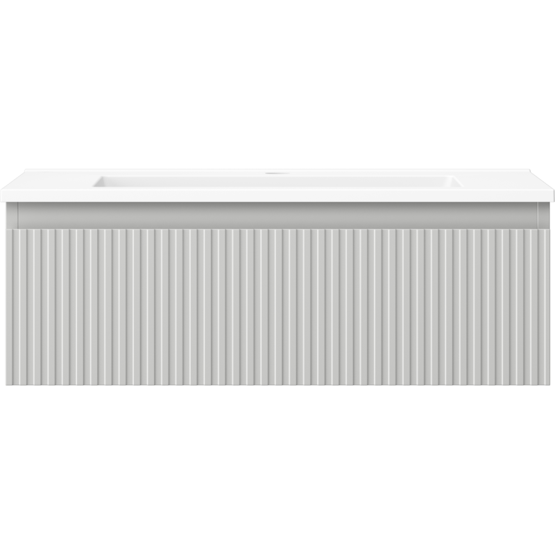 Mexen Rivel koupelnová skříňka 70 cm s umyvadlem Otis, 1 zásuvka, drážkovaná, šedá mat/bílá mat - 91A20-07023-1-BF62-W18M01