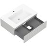 Mexen Rivel koupelnová skříňka 70 cm s umyvadlem Otis, 1 zásuvka, drážkovaná, šedá mat/bílá mat - 91A20-07023-1-BF62-W18M01