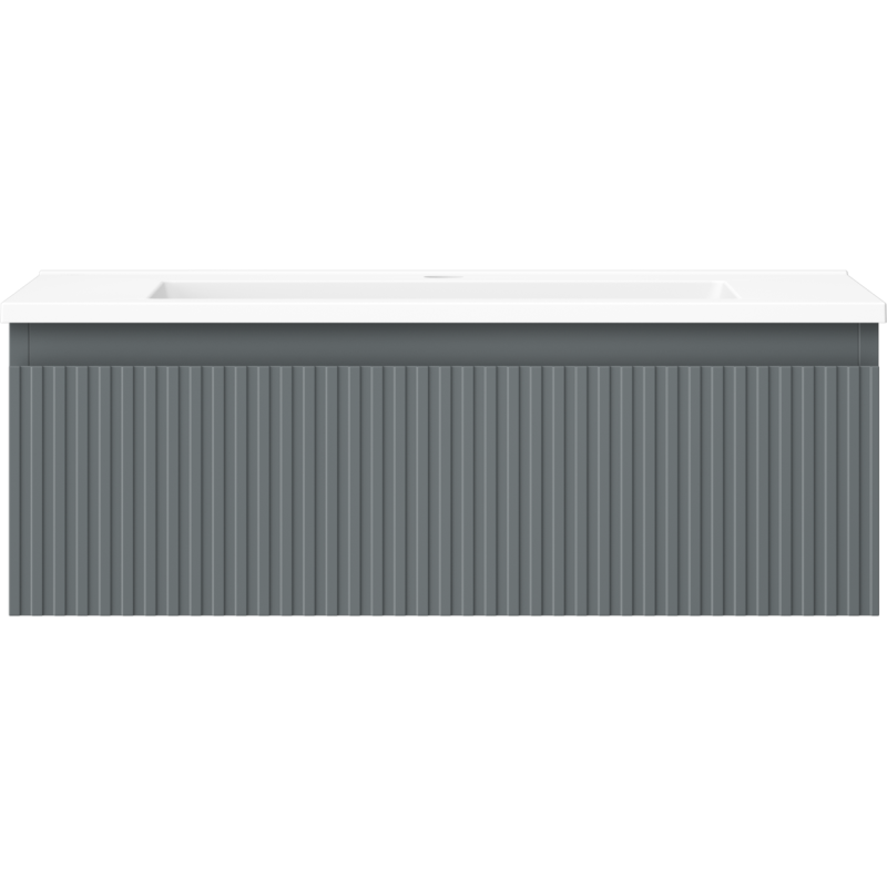 Mexen Rivel koupelnová skříňka 70 cm s umyvadlem Otis, 1 zásuvka, rýhovaná, grafit mat/bílá mat - 91A20-07023-1-BF66-W18M01