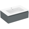 Mexen Rivel koupelnová skříňka 70 cm s umyvadlem Otis, 1 zásuvka, rýhovaná, grafit mat/bílá mat - 91A20-07023-1-BF66-W18M01
