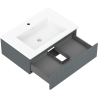 Mexen Rivel koupelnová skříňka 70 cm s umyvadlem Otis, 1 zásuvka, rýhovaná, grafit mat/bílá mat - 91A20-07023-1-BF66-W18M01