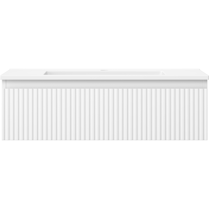 Mexen Rivel koupelnová skříňka 80 cm s umyvadlem Otis, 1 zásuvka, drážkovaná, bílá mat - 91A20-08023-1-BF01-W18M01