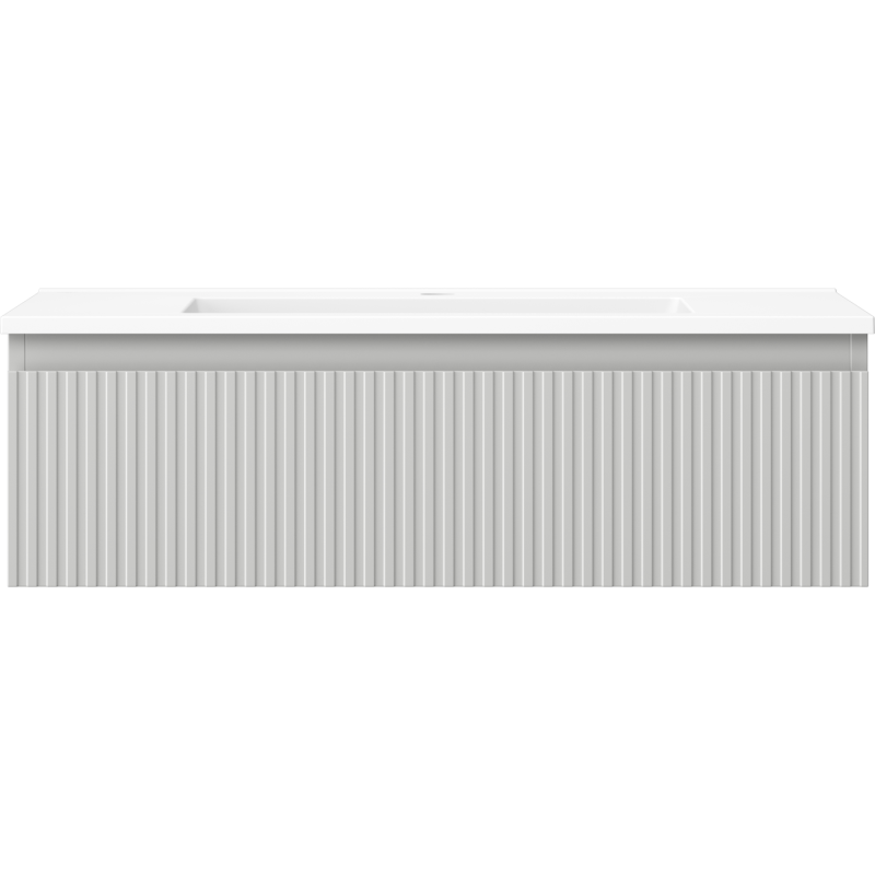 Mexen Rivel koupelnová skříňka 80 cm s umyvadlem Otis, 1 zásuvka, drážkovaná, šedá mat/bílá mat - 91A20-08023-1-BF62-W18M01