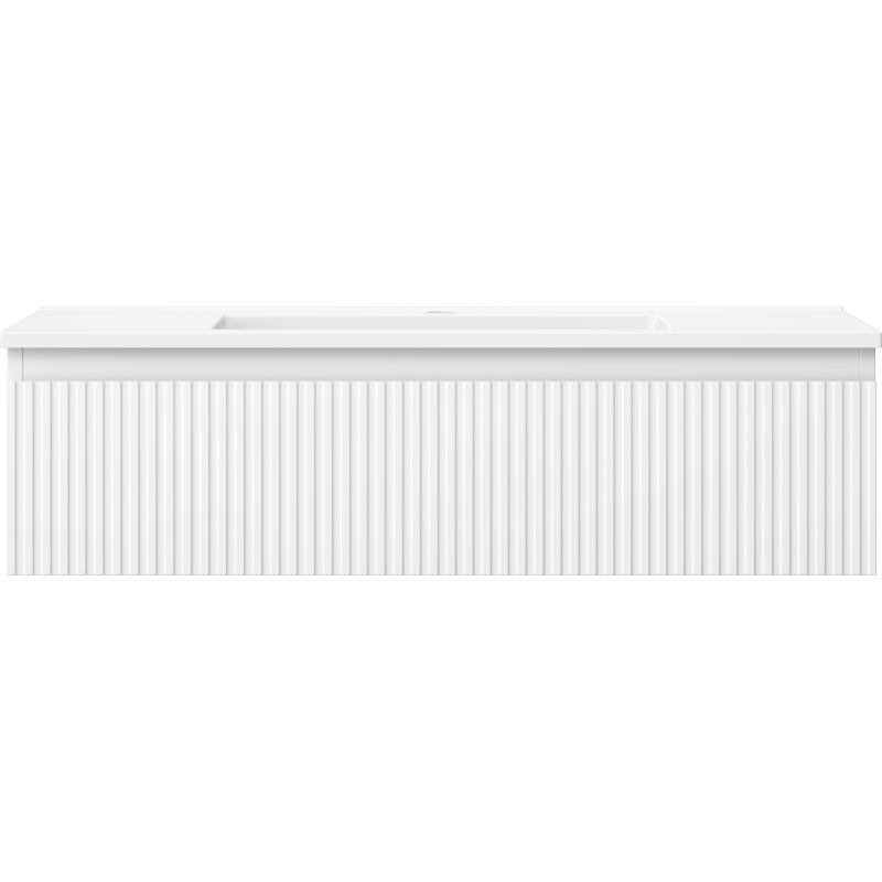 Mexen Rivel koupelnová skříňka 90 cm s umyvadlem Otis, 1 zásuvka, drážkovaná, bílá mat - 91A20-09023-1-BF01-W18M01