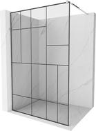 Mexen Kioto sprchová stěna Walk-in 70 x 200 cm, černý vzor 8 mm, chrom - 800-070-101-01-78