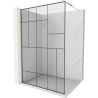 Mexen Kioto sprchová stěna Walk-in 110 x 200 cm, černý vzor 8 mm, zlatá - 800-110-101-50-78