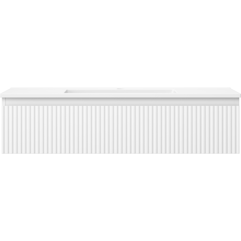 Mexen Rivel koupelnová skříňka 100 cm s umyvadlem Otis, 1 zásuvka, rýhovaná, bílá mat - 91A20-10023-1-BF01-W18M01