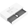 Mexen Rivel koupelnová skříňka 100 cm s umyvadlem Otis, 1 zásuvka, rýhovaná, bílá mat - 91A20-10023-1-BF01-W18M01