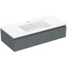 Mexen Rivel koupelnová skříňka 100 cm s umyvadlem Otis, 1 zásuvka, drážkovaná, grafit mat/bílá mat - 91A20-10023-1-BF66-W18M01