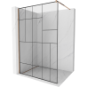Mexen Kioto sprchová zástěna Walk-in 90 x 200 cm, černý vzor 8 mm, růžové zlato - 800-090-101-60-78