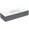 Mexen Rivel koupelnová skříňka 120 cm s umyvadlem Otis, 1 zásuvka, vroubkovaná, grafit mat/bílá mat -