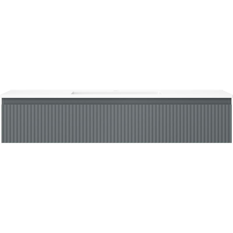 Mexen Rivel koupelnová skříňka 120 cm s umyvadlem Otis, 1 zásuvka, vroubkovaná, grafit mat/bílá mat -