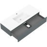 Mexen Rivel koupelnová skříňka 120 cm s umyvadlem Otis, 1 zásuvka, vroubkovaná, grafit mat/bílá mat -