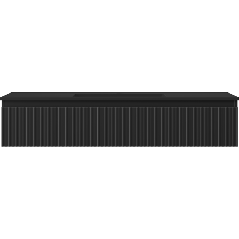 Mexen Rivel koupelnová skříňka 120 cm s umyvadlem Otis, 1 zásuvka, rýhovaná, černá mat - 91A20-12023-1-BF71-W18M71