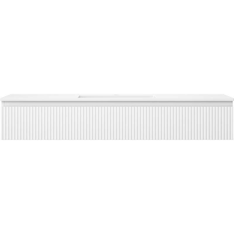 Mexen Rivel koupelnová skříňka 140 cm s umyvadlem Otis, 1 zásuvka, drážkovaná, bílá mat - 91A20-14023-1-BF01-W18M01