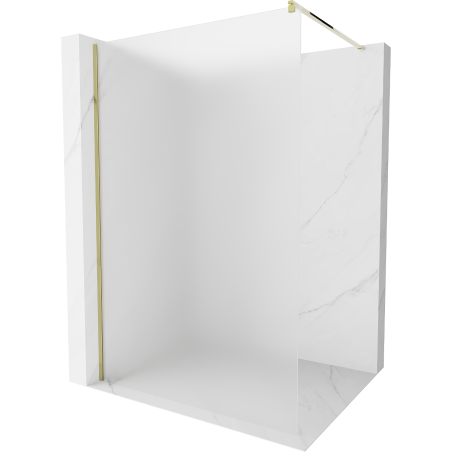 Mexen Kioto sprchová stěna Walk-in 130 x 200 cm, matná 8 mm, zlatá - 800-130-101-50-30