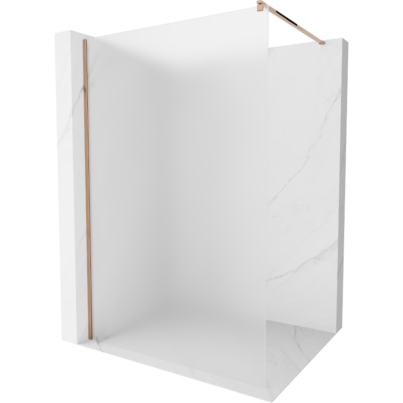 Mexen Kioto sprchová stěna Walk-in 130 x 200 cm, matné sklo 8 mm, růžové zlato - 800-130-101-60-30