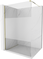 Mexen Kioto sprchová stěna Walk-in 130 x 200 cm, transparentní/matná 8 mm, zlatá - 800-130-101-50-35