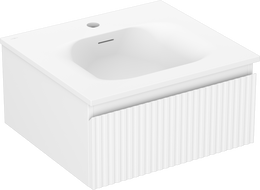 Mexen Rivel koupelnová skříňka 50 cm s umyvadlem Vela, 1 zásuvka, rýhovaná, bílá mat - 91A20-05023-1-BF01-W23M01