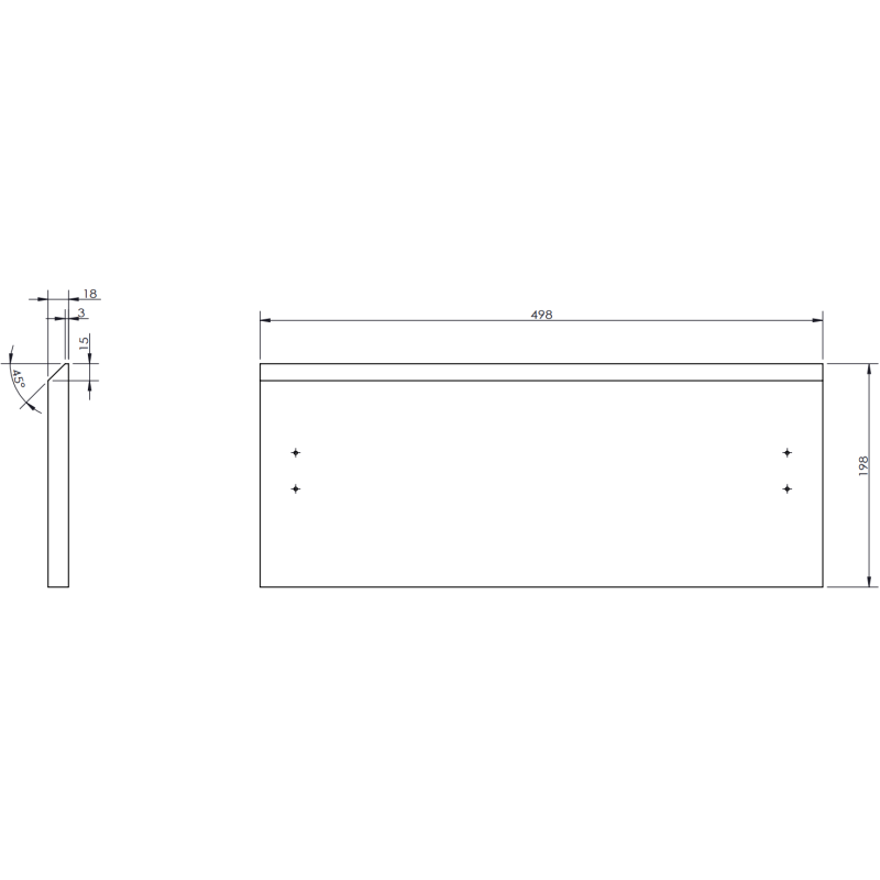 Mexen Rivel koupelnová skříňka 50 cm s umyvadlem Vela, 1 zásuvka, drážkovaná, šedá mat/bílá mat - 91A20-05023-1-BF62-W23M01