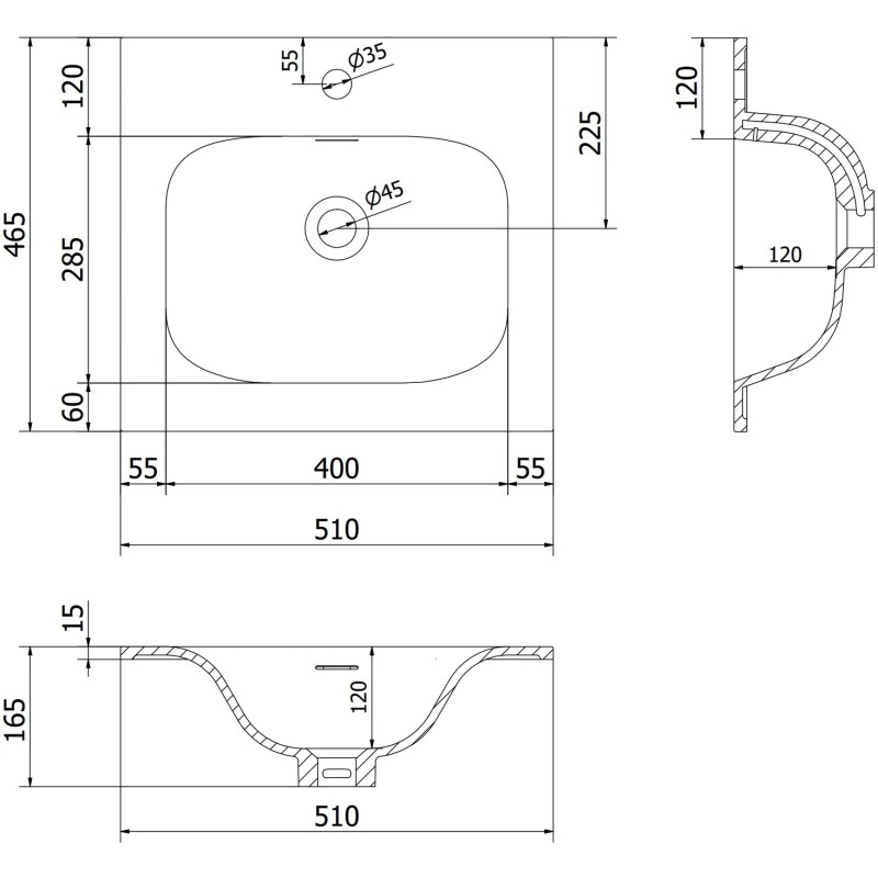 Mexen Rivel koupelnová skříňka 50 cm s umyvadlem Vela, 1 zásuvka, drážkovaná, šedá mat/bílá mat - 91A20-05023-1-BF62-W23M01