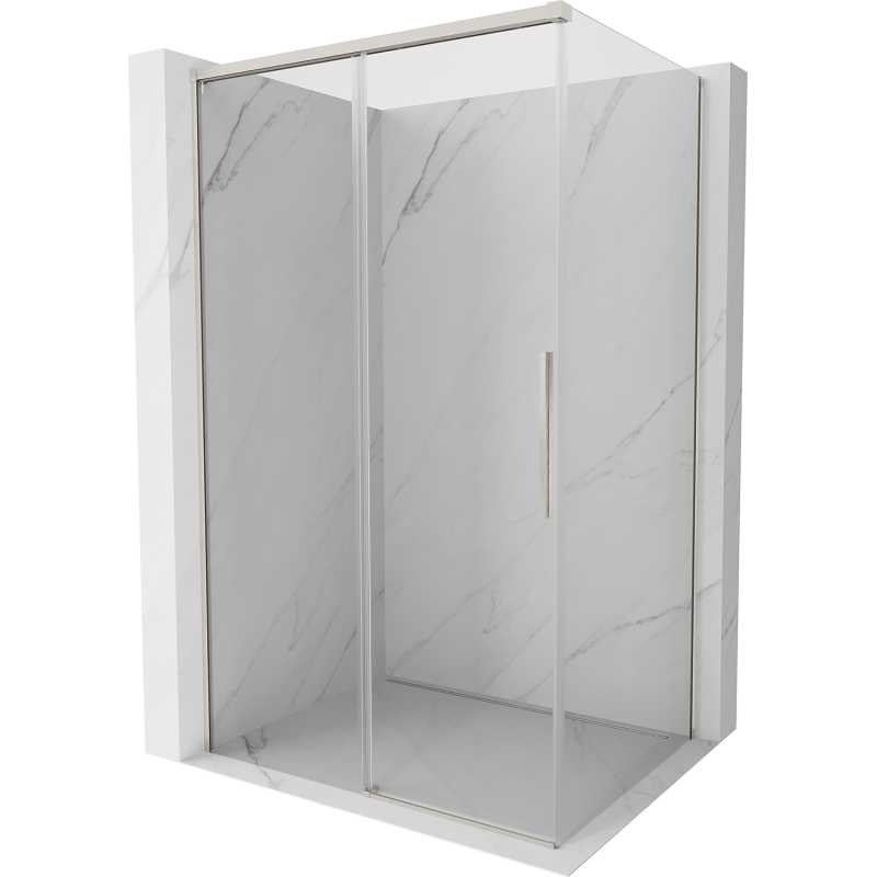 Mexen Rox posuvná sprchová kabina 160 x 85 cm, transparentní, kartáčovaný nikl - 8C2-160-085-97-00