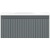 Mexen Rivel koupelnová skříňka 50 cm s umyvadlem Vela, 1 zásuvka, drážkovaná, grafit mat/bílá mat - 91A20-05023-1-BF66-W23M01