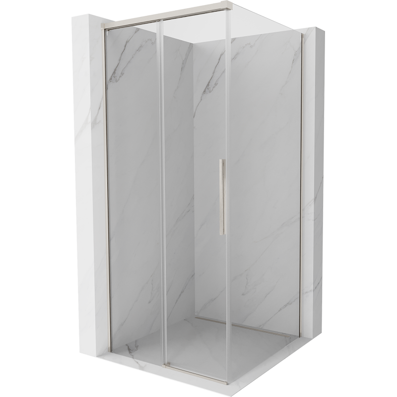 Mexen Rox posuvná sprchová kabina 90 x 90 cm, transparentní, kartáčovaný nikl - 8C2-090-090-97-00