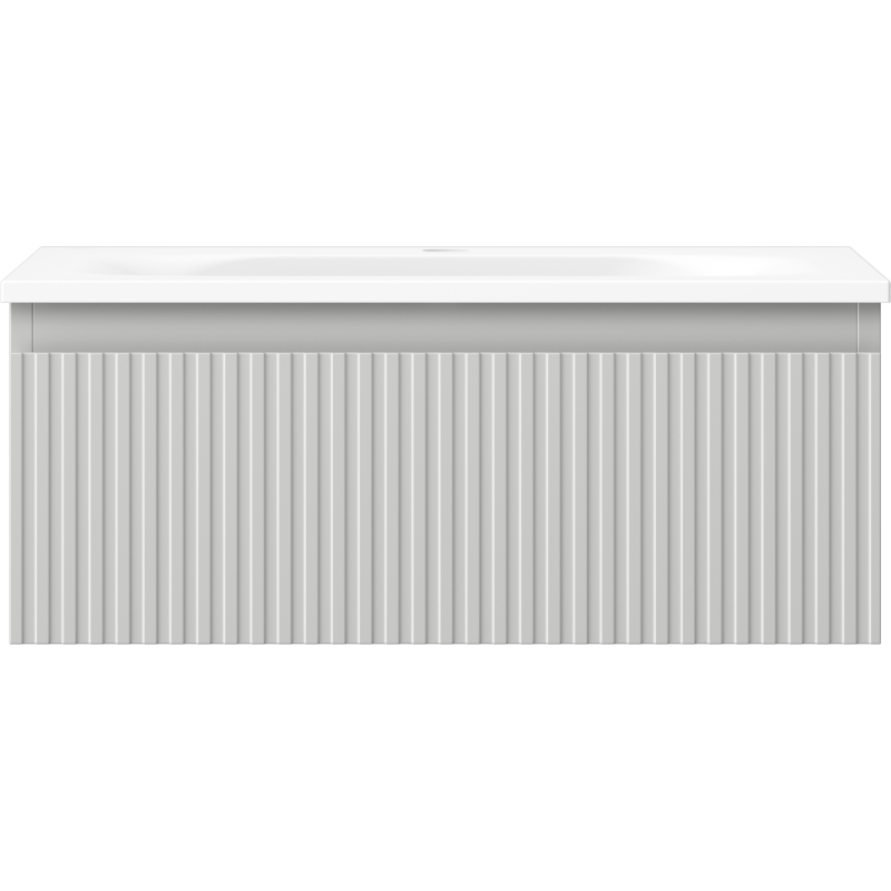 Mexen Rivel koupelnová skříňka 60 cm s umyvadlem Vela, 1 zásuvka, rýhovaná, šedá mat/bílá mat - 91A20-06023-1-BF62-W23M01