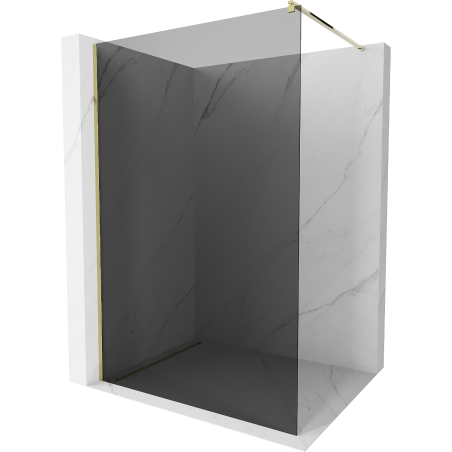 Mexen Kioto sprchová stěna Walk-in 130 x 200 cm, grafit 8 mm, zlatá - 800-130-101-50-40