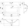 Mexen Rivel koupelnová skříňka 60 cm s umyvadlem Vela, 1 zásuvka, rýhovaná, grafit mat/bílá mat