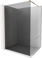 Mexen Kioto sprchová stěna Walk-in 130 x 200 cm, grafit 8 mm, růžové zlato - 800-130-101-60-40