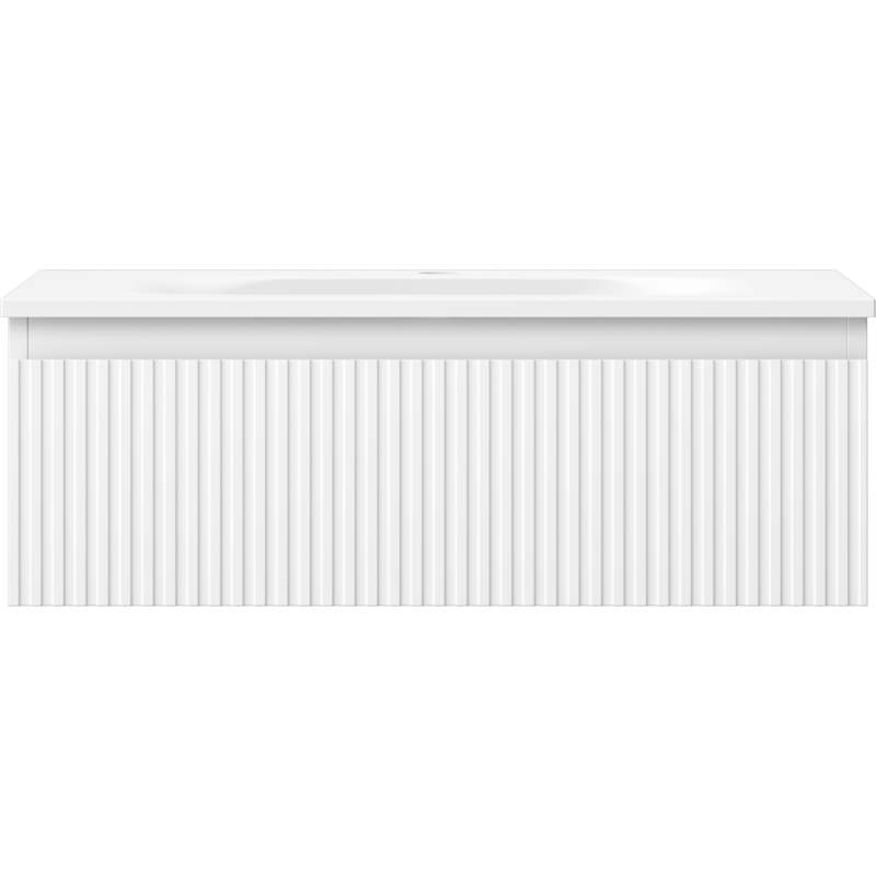 Mexen Rivel koupelnová skříňka 70 cm s umyvadlem Vela, 1 zásuvka, drážkovaná, bílá mat - 91A20-07023-1-BF01-W23M01