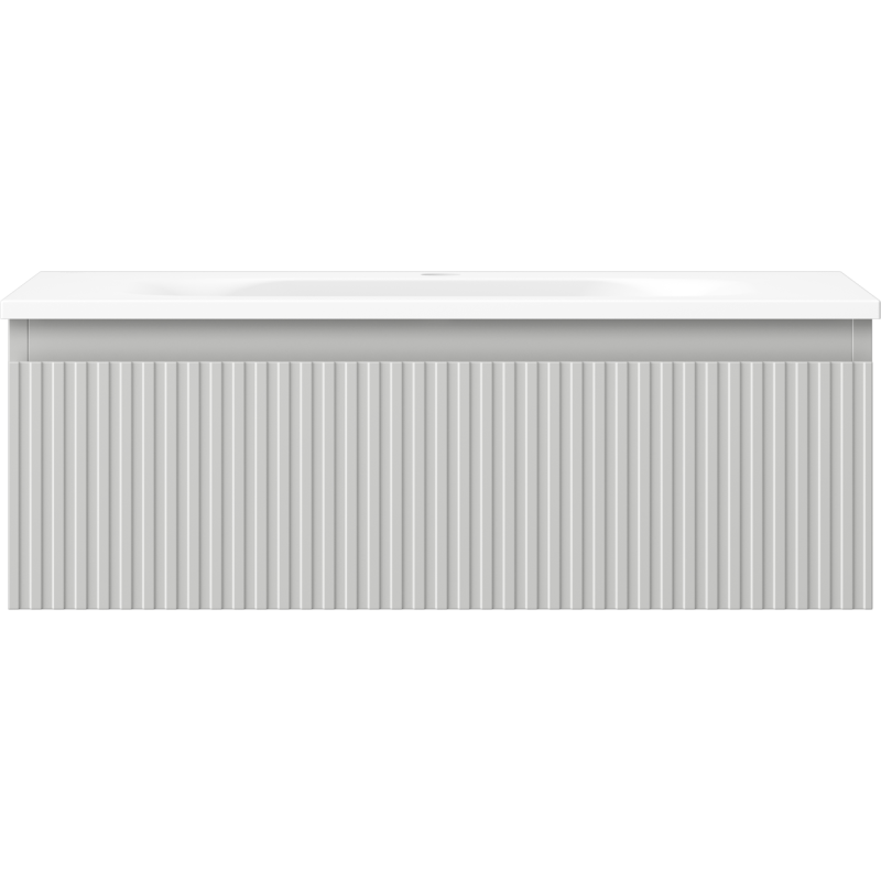 Mexen Rivel koupelnová skříňka 70 cm s umyvadlem Vela, 1 zásuvka, drážkovaná, šedá matná/bílá matná - 91A20-07023-1-BF62-W23M01