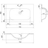 Mexen Rivel koupelnová skříňka 70 cm s umyvadlem Vela, 1 zásuvka, drážkovaná, šedá mat/bílá mat