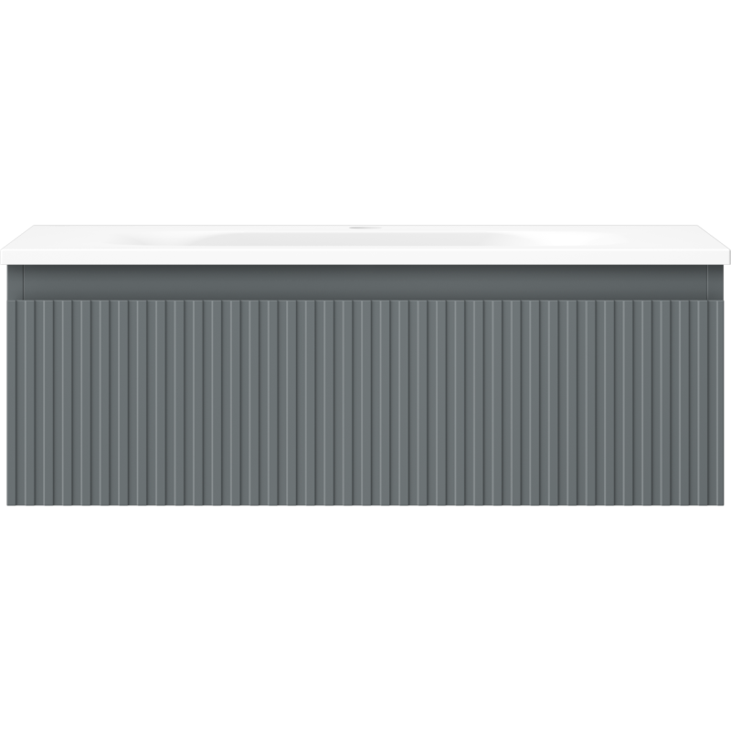 Mexen Rivel koupelnová skříňka 70 cm s umyvadlem Vela, 1 zásuvka, drážkovaná, grafit mat/bílá mat - 91A20-07023-1-BF66-W23M01