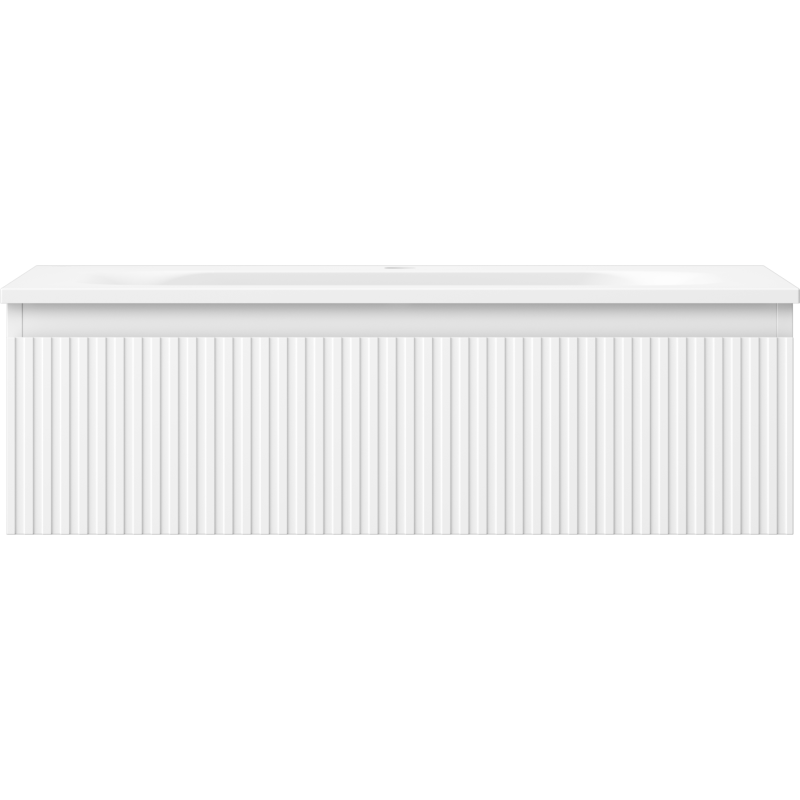 Mexen Rivel koupelnová skříňka 80 cm s umyvadlem Vela, 1 zásuvka, drážkovaná, bílá mat - 91A20-08023-1-BF01-W23M01