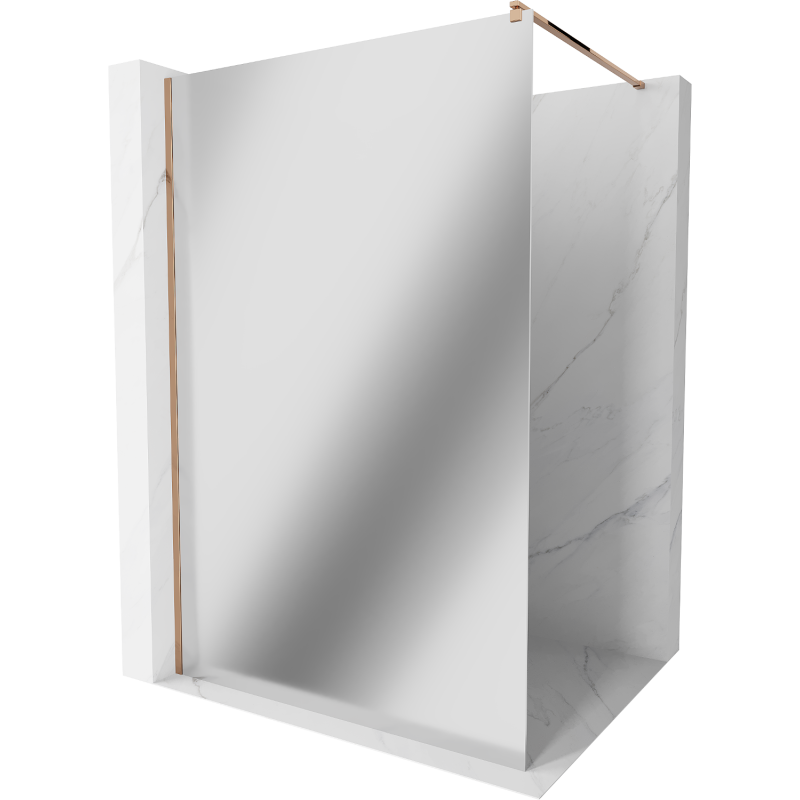 Mexen Kioto sprchová zástěna Walk-in 140 x 200 cm, zrcadlo 8 mm, růžové zlato - 800-140-101-60-50