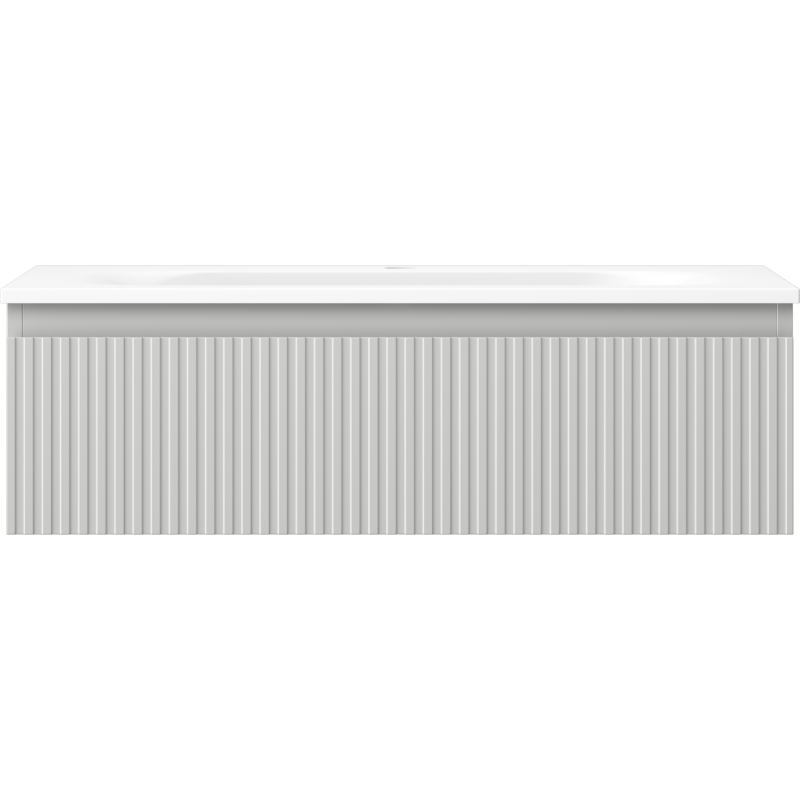 Mexen Rivel koupelnová skříňka 80 cm s umyvadlem Vela, 1 zásuvka, drážkovaná, šedá matná/bílá matná - 91A20-08023-1-BF62-W23M01