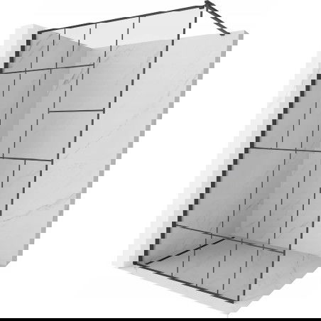 Mexen Kioto sprchová stěna Walk-in 90 x 200 cm, černý vzor 8 mm, černá - 800-090-101-70-78