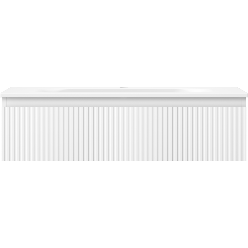 Mexen Rivel koupelnová skříňka 90 cm s umyvadlem Vela, 1 zásuvka, drážkovaná, bílá mat - 91A20-09023-1-BF01-W23M01