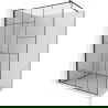 Mexen Kioto sprchová stěna Walk-in 110 x 200 cm, černý vzor 8 mm, černá - 800-110-101-70-78