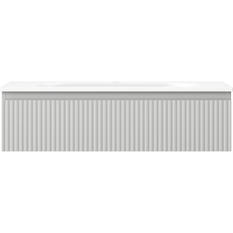 Mexen Rivel koupelnová skříňka 90 cm s umyvadlem Vela, 1 zásuvka, drážkovaná, šedá matná/bílá matná - 91A20-09023-1-BF62-W23M01