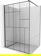 Mexen Kioto sprchová stěna Walk-in 140 x 200 cm, černý vzor 8 mm, černá - 800-140-101-70-78