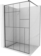 Mexen Kioto sprchová zástěna Walk-in 140 x 200 cm, černý vzor 8 mm, černá - 800-140-101-70-78