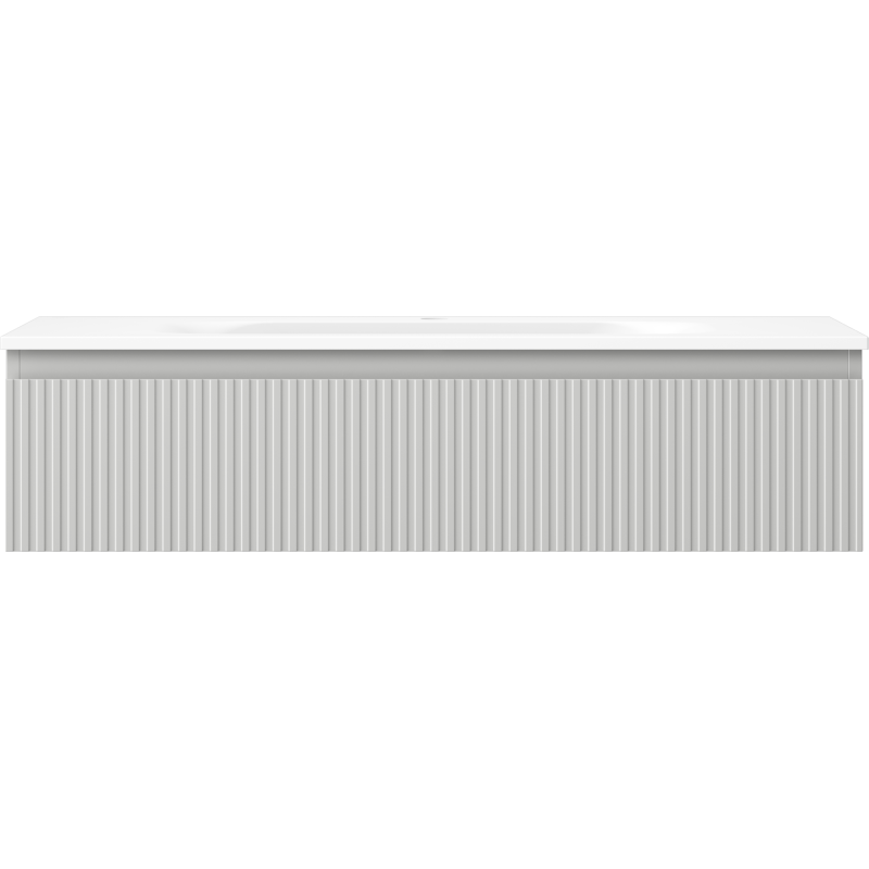 Mexen Rivel koupelnová skříňka 100 cm s umyvadlem Vela, 1 zásuvka, rýhovaná, šedá matná/bílá matná - 91A20-10023-1-BF62-W23M01