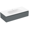 Mexen Rivel koupelnová skříňka 100 cm s umyvadlem Vela, 1 zásuvka, rýhovaná, grafit mat/bílá mat - 91A20-10023-1-BF66-W23M01