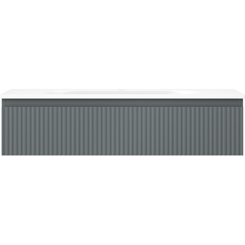 Mexen Rivel koupelnová skříňka 100 cm s umyvadlem Vela, 1 zásuvka, rýhovaná, grafit mat/bílá mat - 91A20-10023-1-BF66-W23M01
