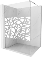 Mexen Kioto sprchová zástěna Walk-in 110 x 200 cm, bílý vzor 8 mm, chrom - 800-110-101-01-85